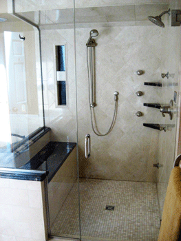 Master bath shower and bench remodel