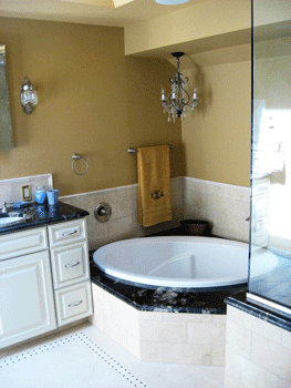 Master bath sunken tub and heated floors remodel