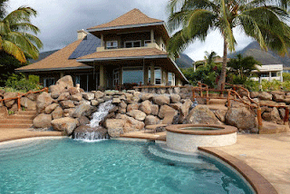 Maui pool, hot tub and landscaping